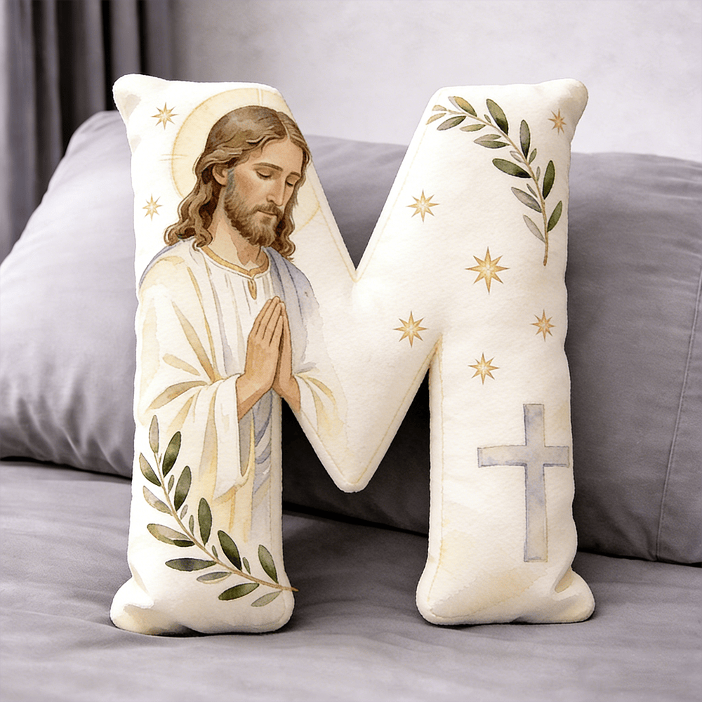 Christianartworkshop Letter Shaped Praying Jesus Cross Pillow: Emblem Of Devout Prayer And Timeless Faith - 24" (60cm) - M - image 12