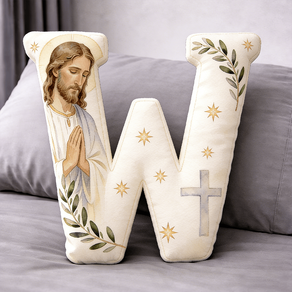 Christianartworkshop Letter Shaped Praying Jesus Cross Pillow: Emblem Of Devout Prayer And Timeless Faith - 24" (60cm) - W - image 22