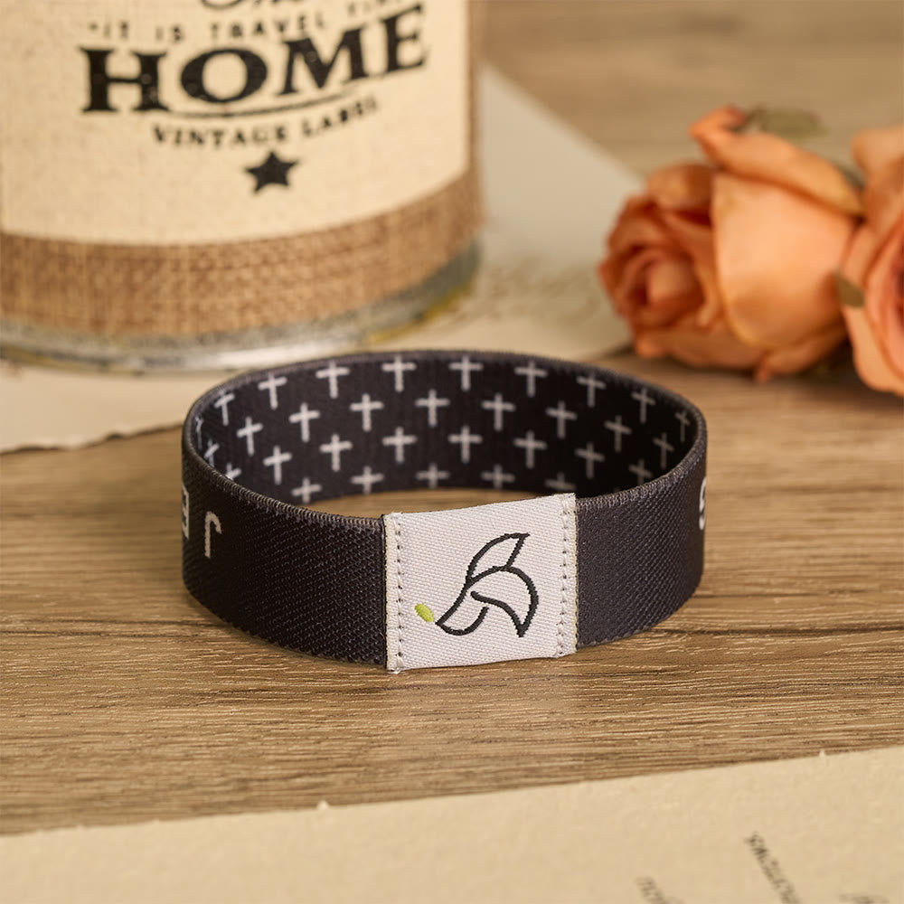 Christianartworkshop Tap-To-Read Scripture NFC Bracelet: Sacred Holy Dove Emblem Of Daily Devotional Reminder - Black - image 2