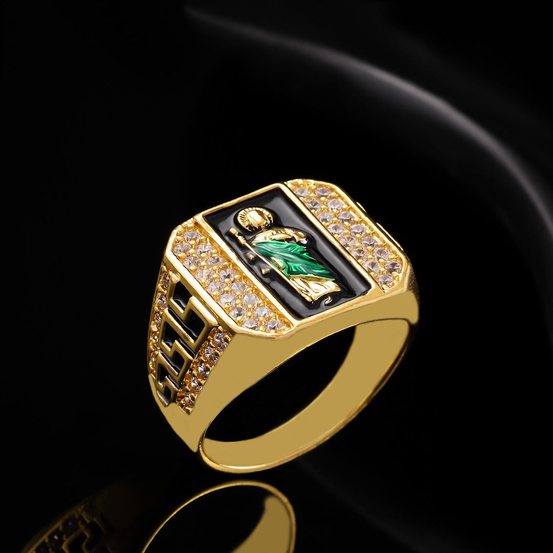 FREE Today: Geometric Pattern St. Jude Faith Ring: Shining Zircon Emblem Of Steadfast Devotion - image 3