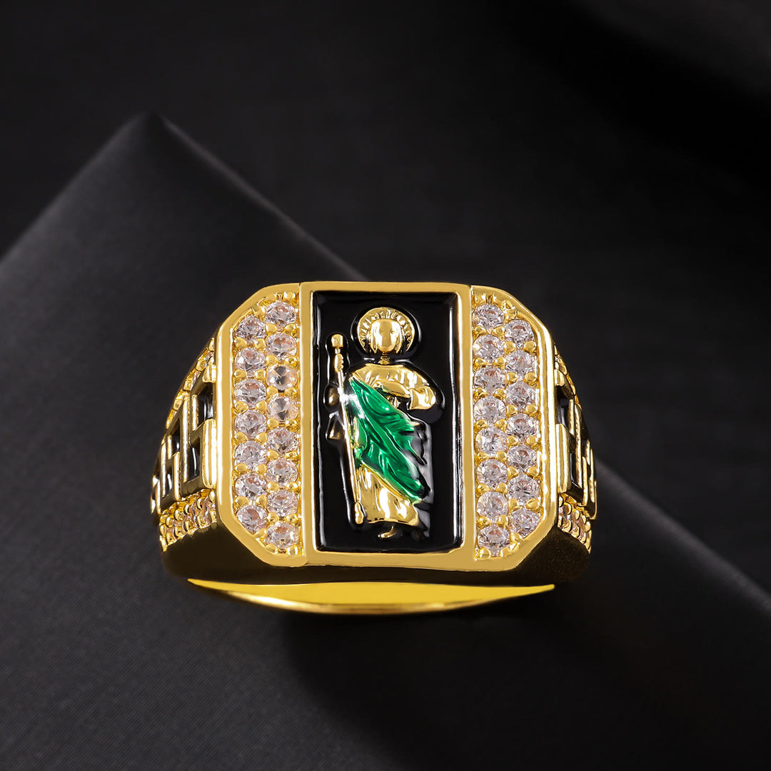 Christianartworkshop Geometric Pattern St. Jude Faith Ring: Shining Zircon Emblem Of Steadfast Devotion - image 2