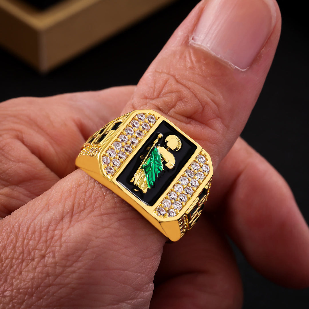 FREE Today: Geometric Pattern St. Jude Faith Ring: Shining Zircon Emblem Of Steadfast Devotion - US 12 - image 0