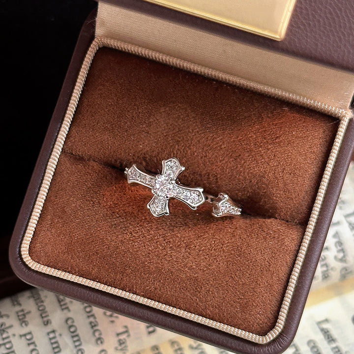 Christianartworkshop Dainty Paved Zircon Cross Adjustable Ring: Gentle Emblem Of Heavenly Redemption Faith - Silver(Suitable for US 7 - 9) - image 4