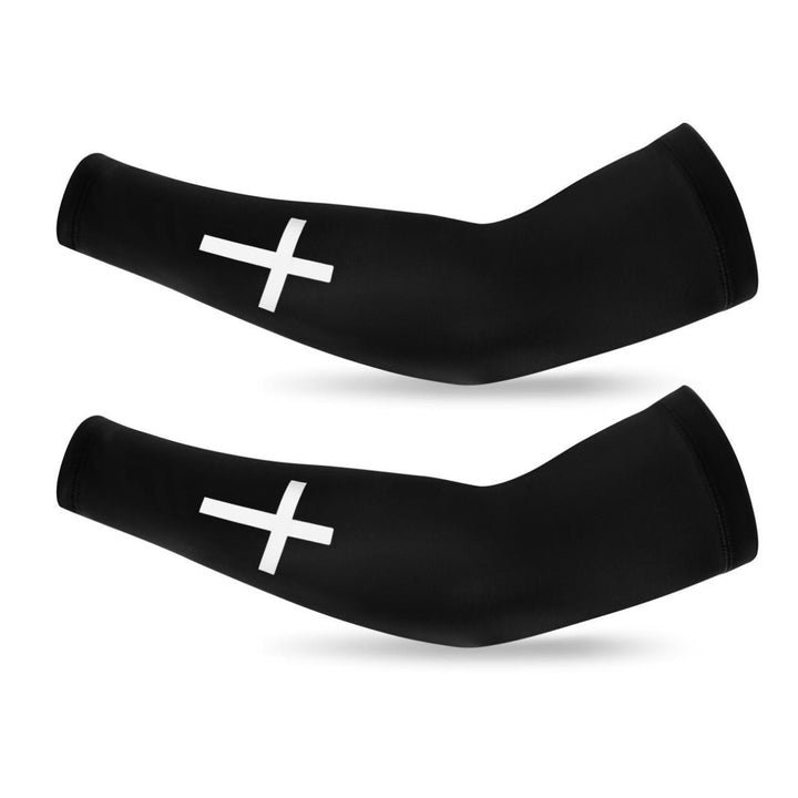 Christianartworkshop Cross Compression Arm Sleeves: Athletic Support & Injury Prevention - Black - image 2