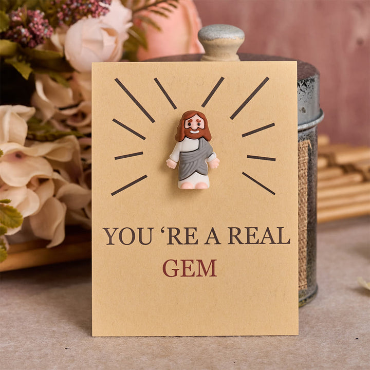 Christianartworkshop 24 Pack Mini Jesus Figurine Ornaments With Blessing Greeting Cards - image 4