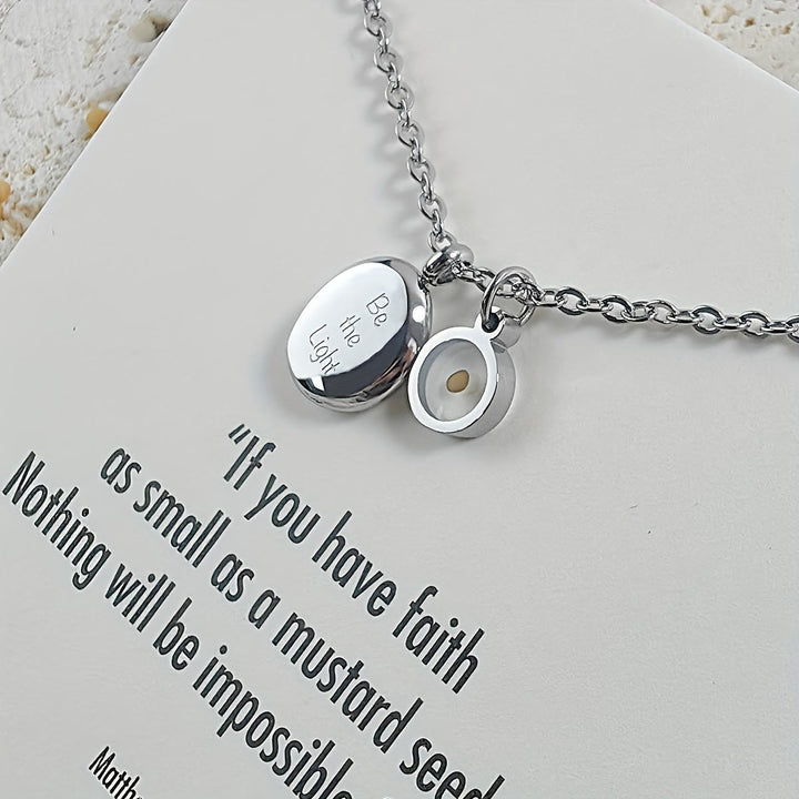 FREE Today: Mustard Seed Be The Light Scripture Necklace: Matthew 17:20 Faith Inspirational Pendant Jewelry - Silver - image 6