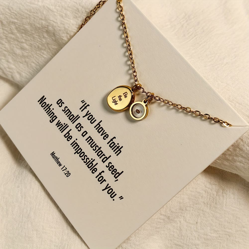 FREE Today: Mustard Seed Be The Light Scripture Necklace: Matthew 17:20 Faith Inspirational Pendant Jewelry - image 2