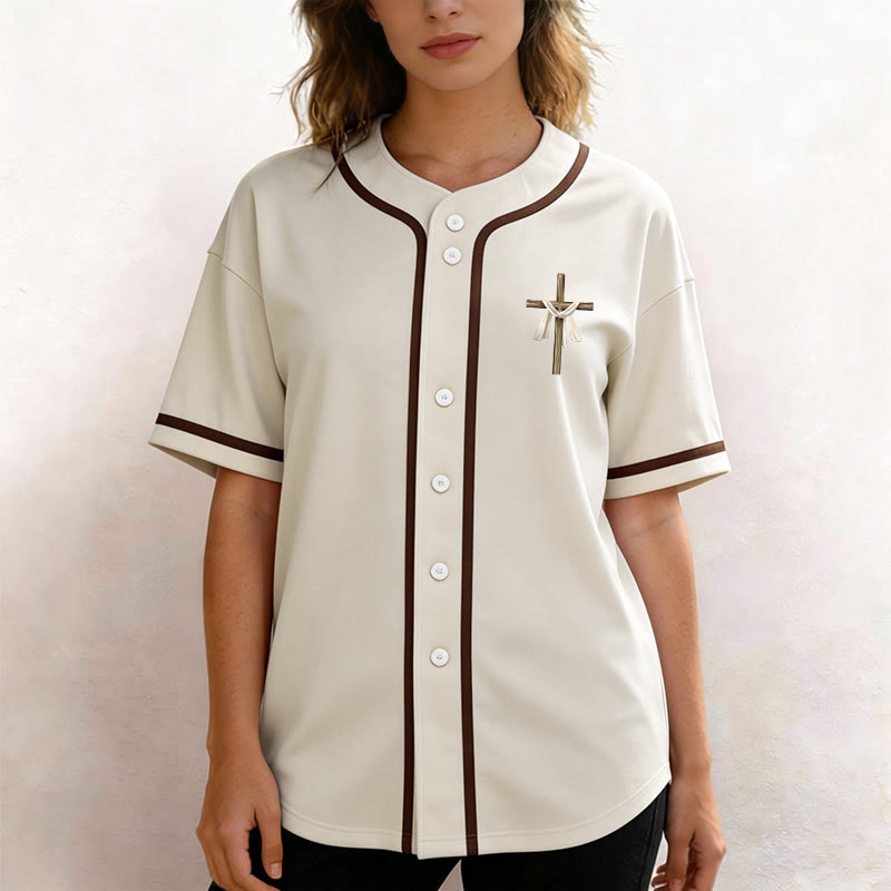 Christianartworkshop He Is Not Here He Is Risen Faith Unisex Baseball Jersey - image 4