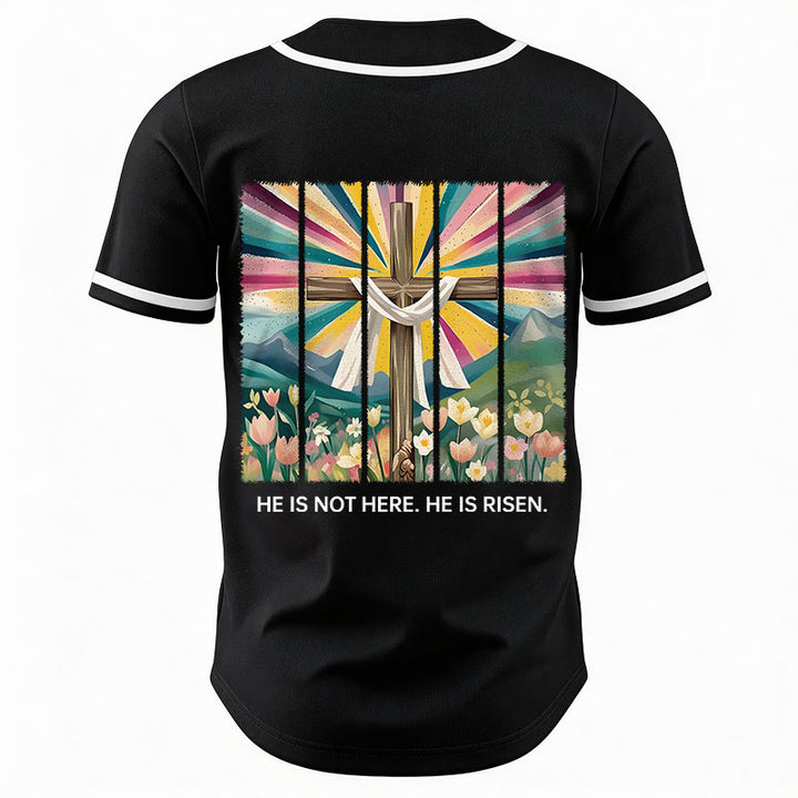 Christianartworkshop He Is Not Here He Is Risen Faith Unisex Baseball Jersey - image 19