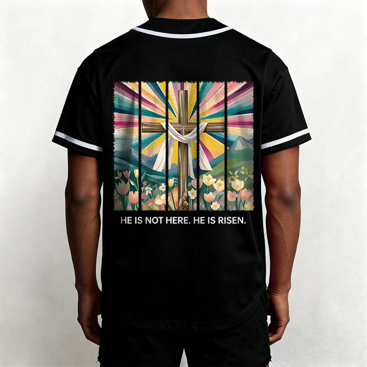 Christianartworkshop He Is Not Here He Is Risen Faith Unisex Baseball Jersey - image 15