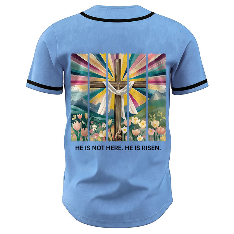 Christianartworkshop He Is Not Here He Is Risen Faith Unisex Baseball Jersey - image 40