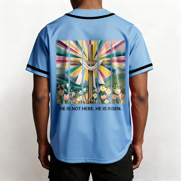 Christianartworkshop He Is Not Here He Is Risen Faith Unisex Baseball Jersey - image 36