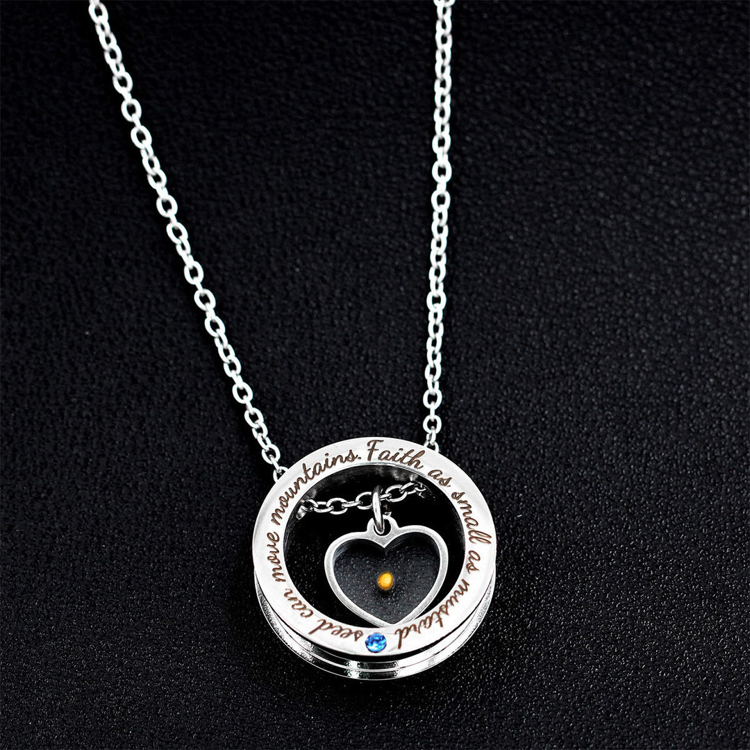 Christianartworkshop Mustard Seed Heart Circle Scripture Necklace: Faith As Small As Mustard Seed Faith Pendant Jewelry - image 2