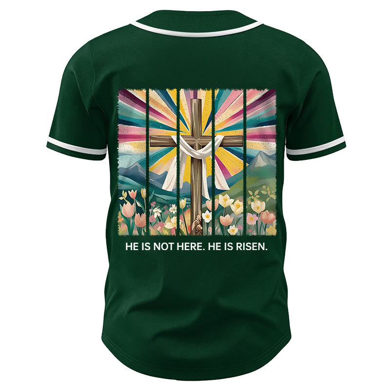 Christianartworkshop He Is Not Here He Is Risen Faith Unisex Baseball Jersey - image 47