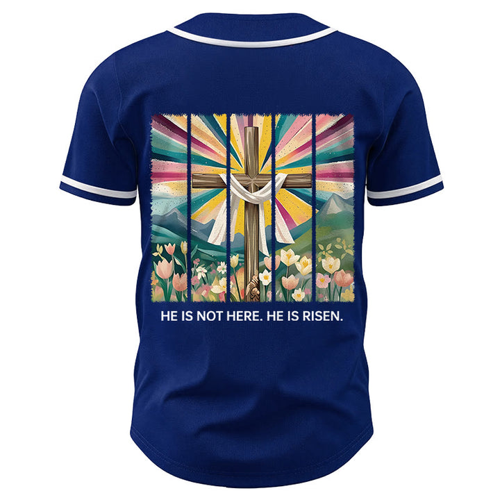 Christianartworkshop He Is Not Here He Is Risen Faith Unisex Baseball Jersey - image 54