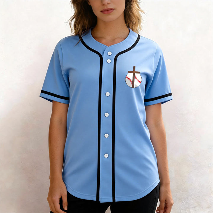 Christianartworkshop I Can Do All Things Through Christ Baseball Cross Unisex Baseball Jersey - image 4