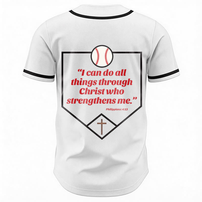 Christianartworkshop I Can Do All Things Through Christ Baseball Cross Unisex Baseball Jersey - image 12