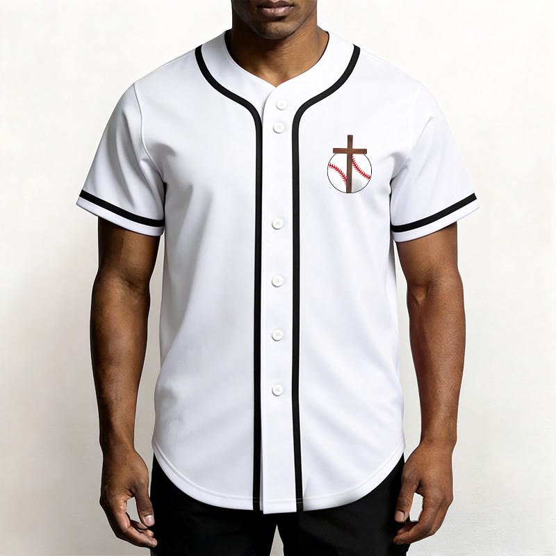 Christianartworkshop I Can Do All Things Through Christ Baseball Cross Unisex Baseball Jersey - image 9