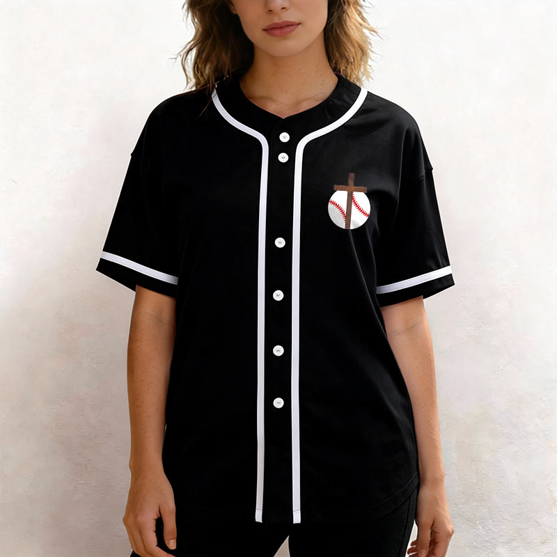 Christianartworkshop I Can Do All Things Through Christ Baseball Cross Unisex Baseball Jersey - image 18