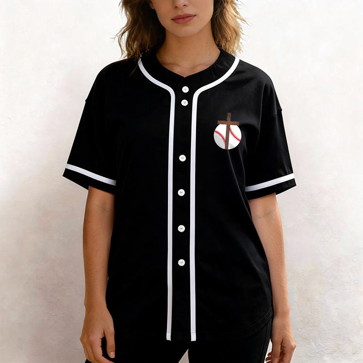 Christianartworkshop I Can Do All Things Through Christ Baseball Cross Unisex Baseball Jersey - image 18
