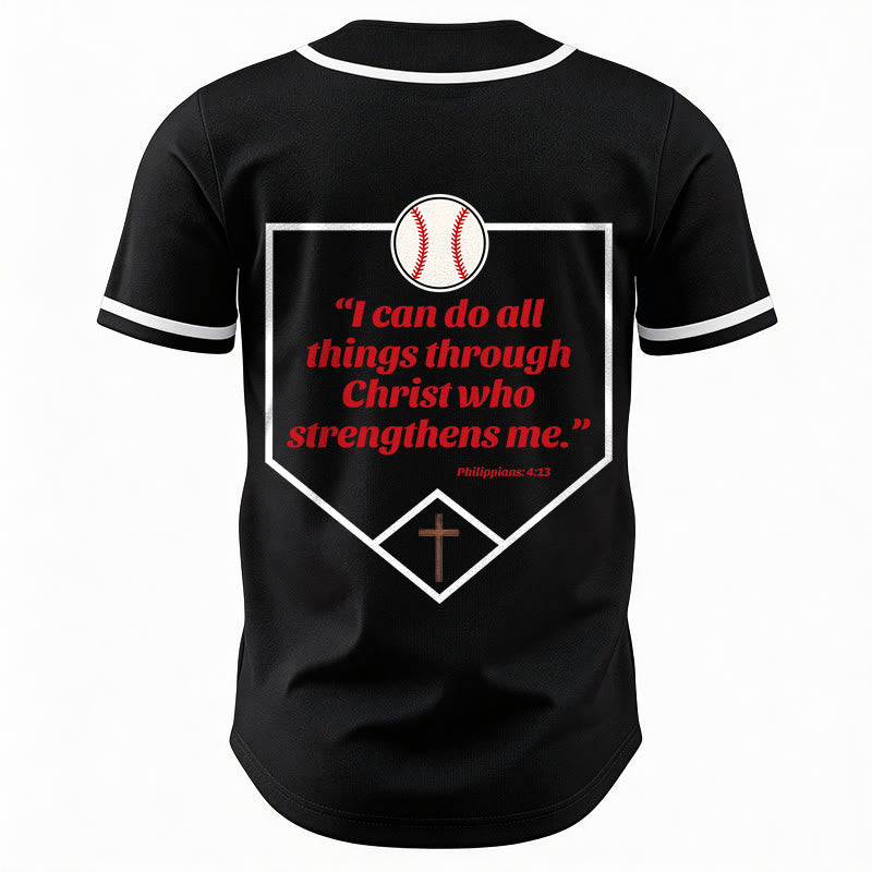 Christianartworkshop I Can Do All Things Through Christ Baseball Cross Unisex Baseball Jersey - image 19