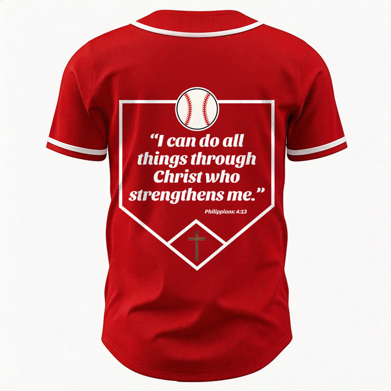 Christianartworkshop I Can Do All Things Through Christ Baseball Cross Unisex Baseball Jersey - image 26