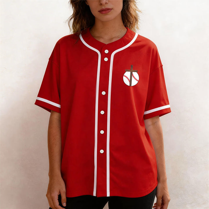 Christianartworkshop I Can Do All Things Through Christ Baseball Cross Unisex Baseball Jersey - image 25