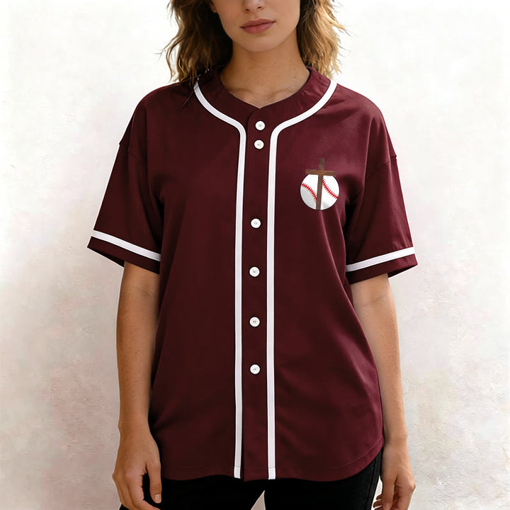Christianartworkshop I Can Do All Things Through Christ Baseball Cross Unisex Baseball Jersey - image 32