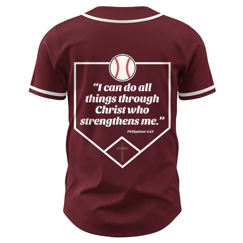 Christianartworkshop I Can Do All Things Through Christ Baseball Cross Unisex Baseball Jersey - image 33