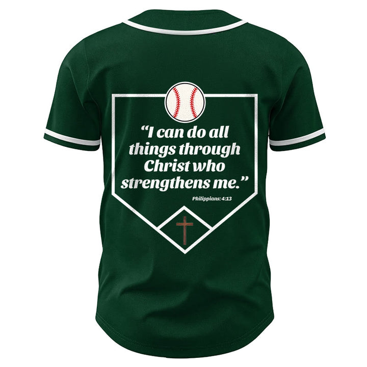 Christianartworkshop I Can Do All Things Through Christ Baseball Cross Unisex Baseball Jersey - image 40