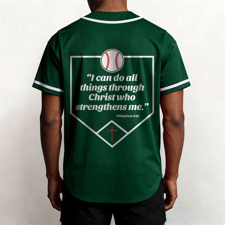 Christianartworkshop I Can Do All Things Through Christ Baseball Cross Unisex Baseball Jersey - image 36
