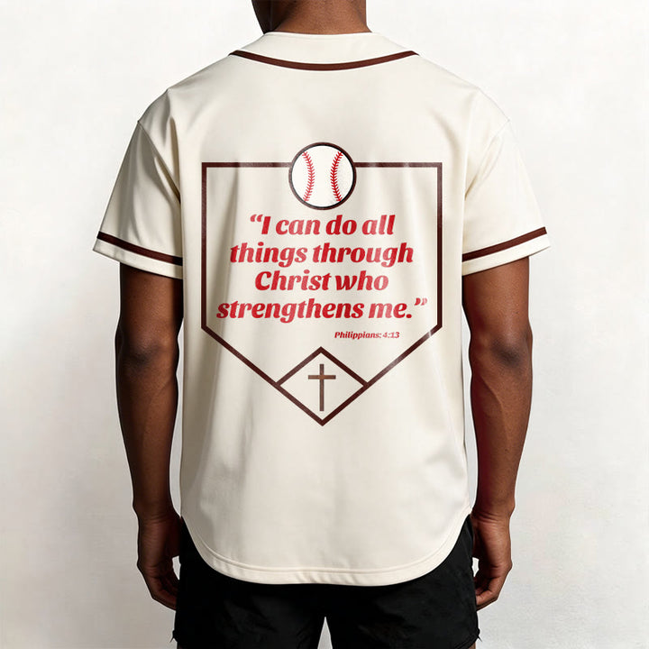 Christianartworkshop I Can Do All Things Through Christ Baseball Cross Unisex Baseball Jersey - image 43