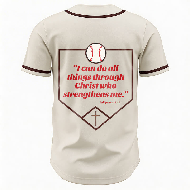 Christianartworkshop I Can Do All Things Through Christ Baseball Cross Unisex Baseball Jersey - image 47