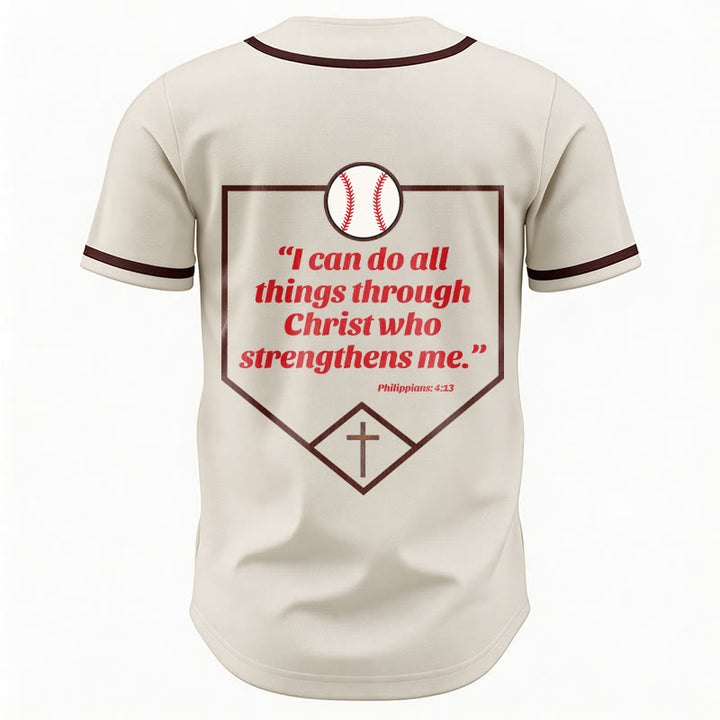 Christianartworkshop I Can Do All Things Through Christ Baseball Cross Unisex Baseball Jersey - image 47