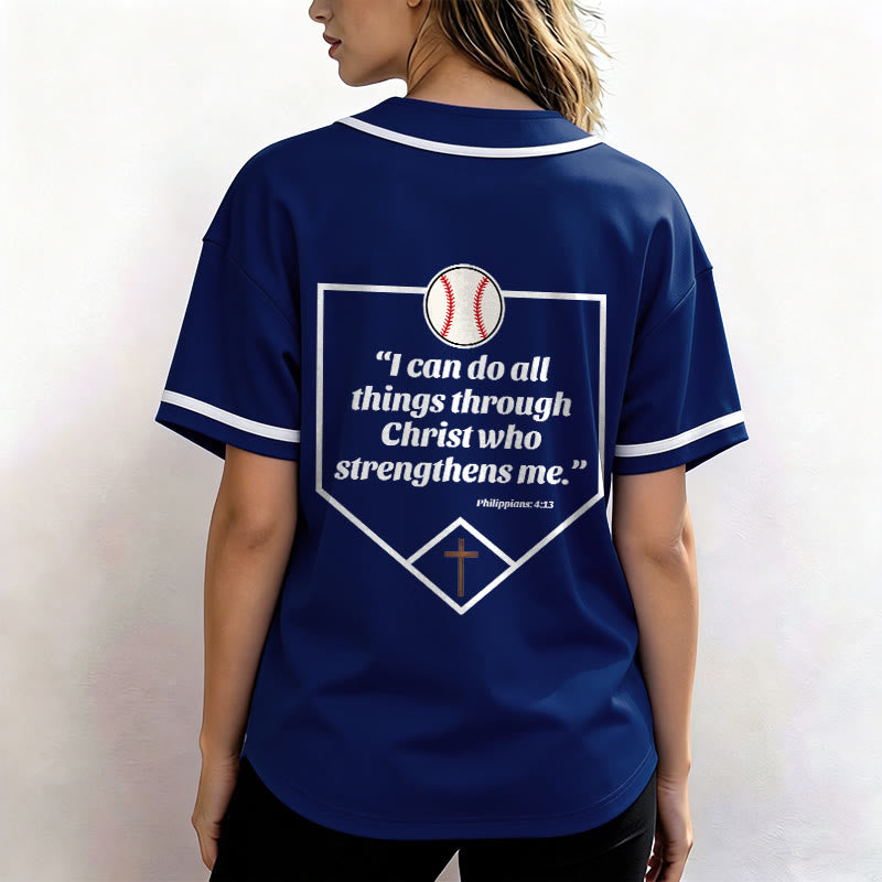 Christianartworkshop I Can Do All Things Through Christ Baseball Cross Unisex Baseball Jersey - image 52