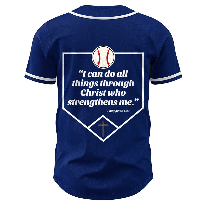 Christianartworkshop I Can Do All Things Through Christ Baseball Cross Unisex Baseball Jersey - image 54