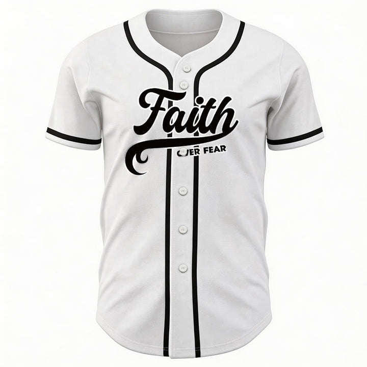 Christianartworkshop Faith Over Fear Custom Name Number Unisex Baseball Jersey - image 20