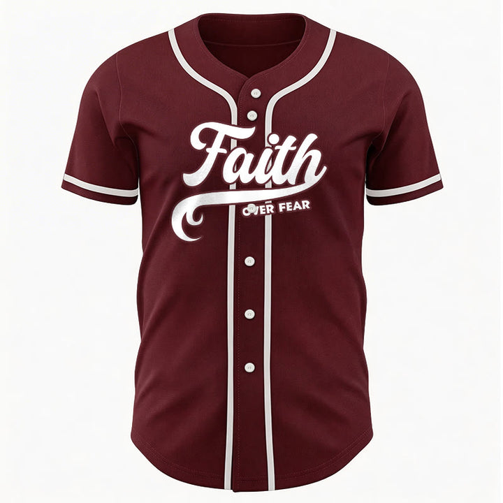 Christianartworkshop Faith Over Fear Custom Name Number Unisex Baseball Jersey - image 34