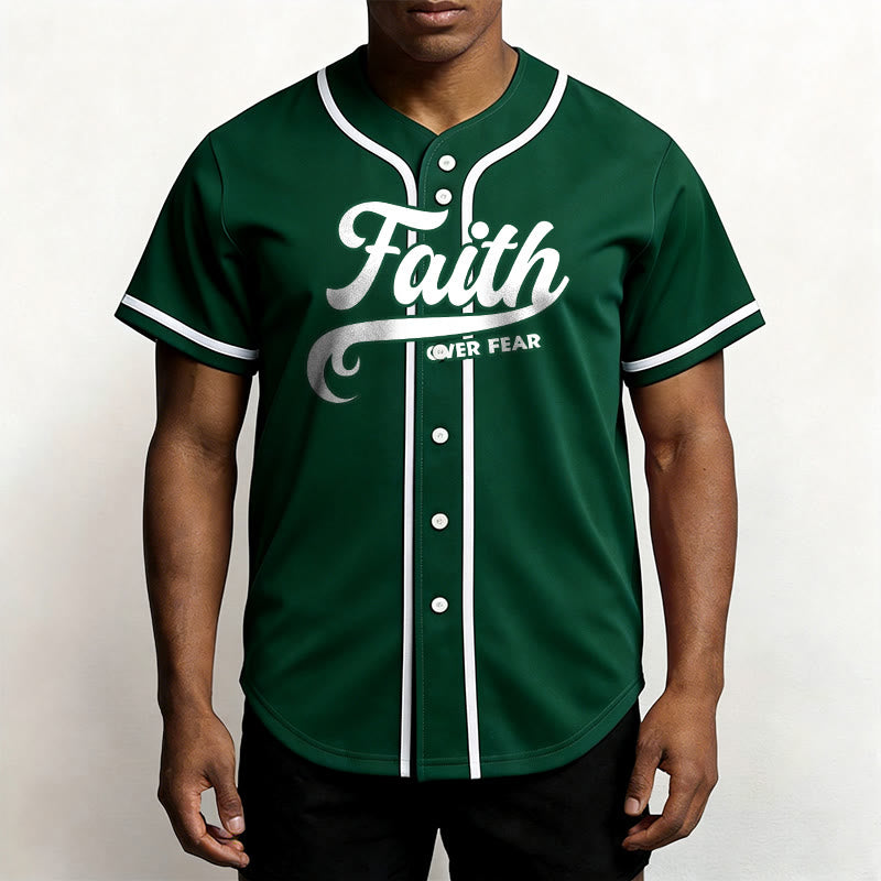 Christianartworkshop Faith Over Fear Custom Name Number Unisex Baseball Jersey - image 44