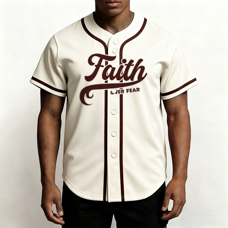 Christianartworkshop Faith Over Fear Custom Name Number Unisex Baseball Jersey - image 51