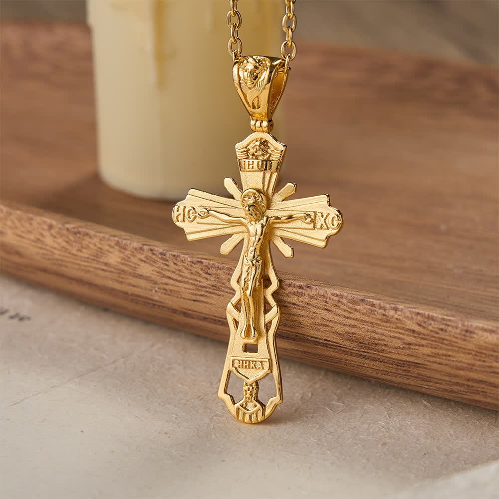 Christianartworkshop Christian Cross Necklace: Sacrificial Story & Timeless Adornment - Golden - 70cm - image 3