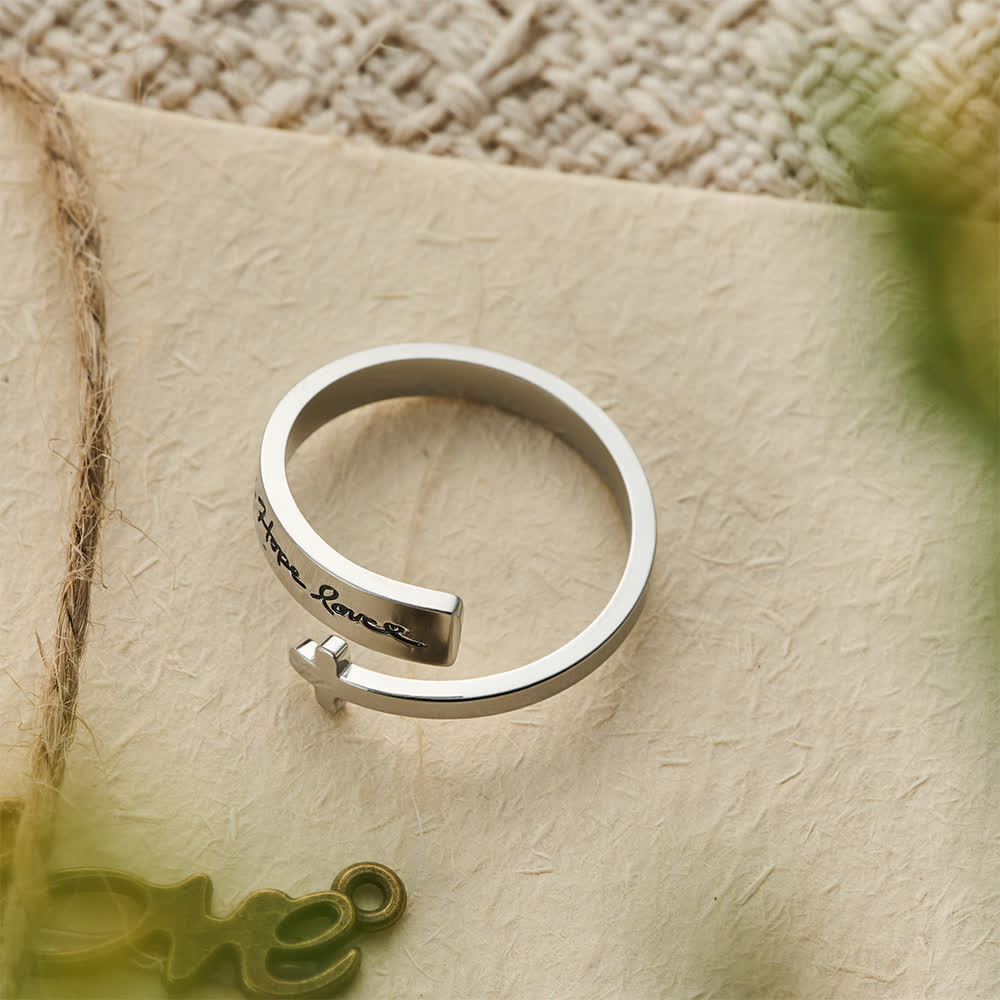 Christianartworkshop Faith Hope Love Cross Open Ring: Divine Grace & Timeless Symbol - image 3