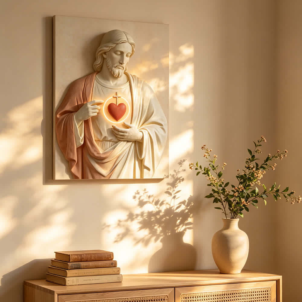 Christianartworkshop Christian Artwork Gentle Sacred Heart Art Prints: Devotional Grace for Faith - Filled Nooks - image 2