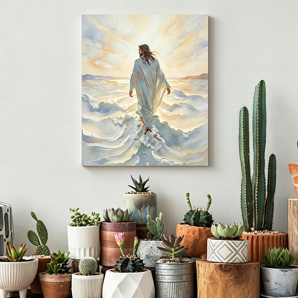 Christianartworkshop Christian Artwork Jesus Walking on Water Wall Art Prints: Faith & Divine Guidance - image 3