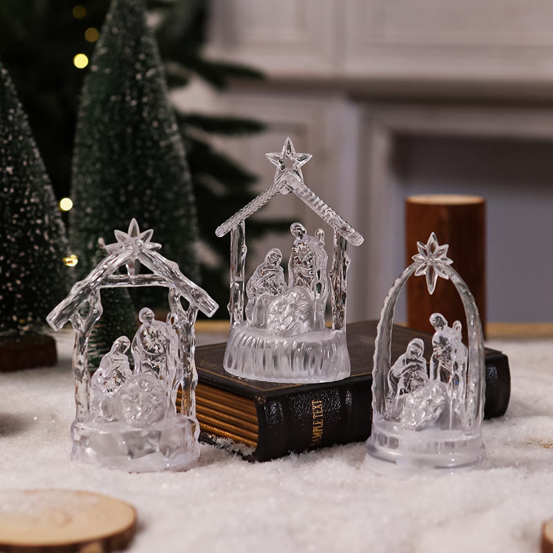 FREE Today: Transparent Lighted Holy Family Nativity Figurine: Luminous Symbol of Divine Light & Sacred Birth - image 3