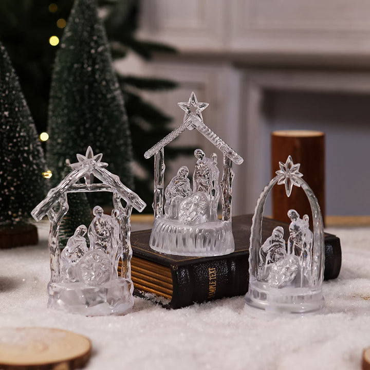FREE Today: Transparent Lighted Holy Family Nativity Figurine: Luminous Symbol of Divine Light & Sacred Birth - image 3
