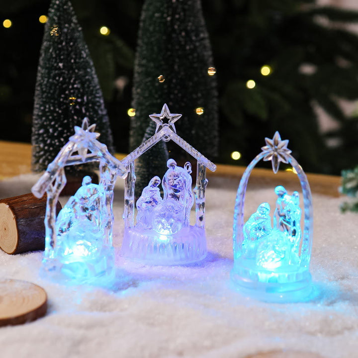 FREE Today: Transparent Lighted Holy Family Nativity Figurine: Luminous Symbol of Divine Light & Sacred Birth - image 1