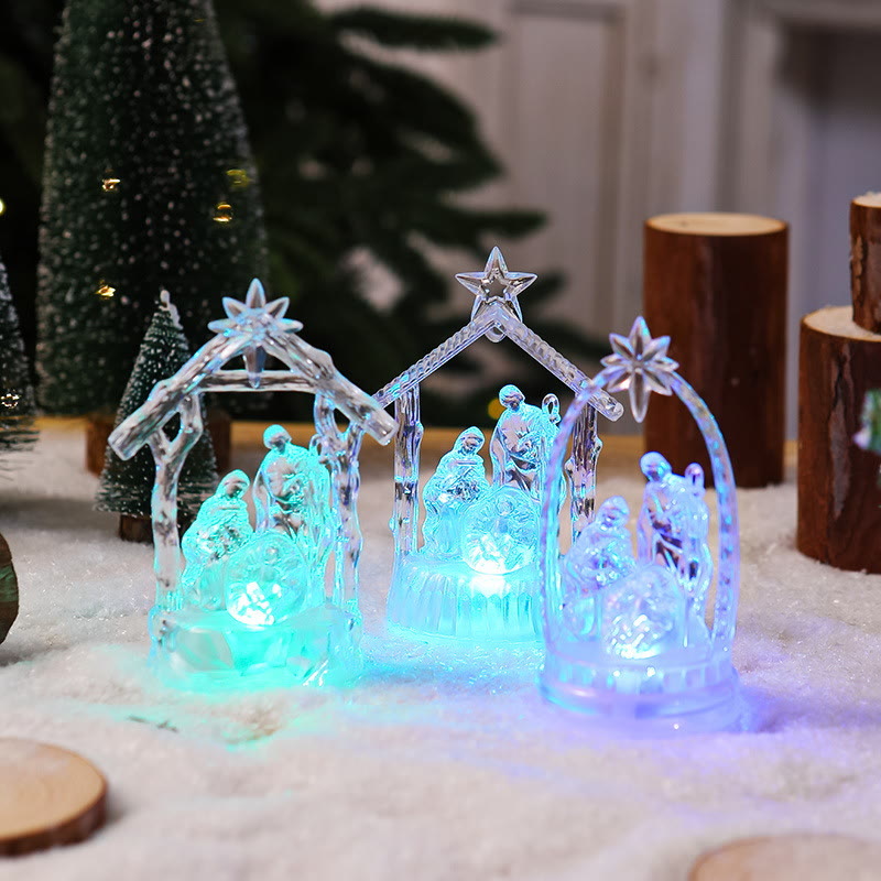 FREE Today: Transparent Lighted Holy Family Nativity Figurine: Luminous Symbol of Divine Light & Sacred Birth - image 2
