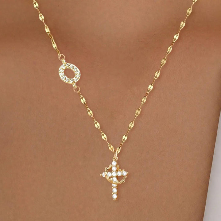 Christianartworkshop Personalized A-Z Initial Crown Cross Necklace: Custom Sacred Faith Monogram Pendant Jewelry - O - image 16