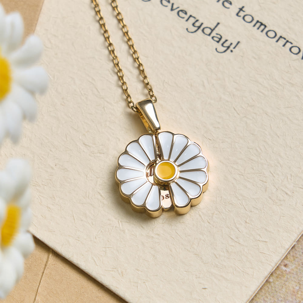 FREE Today: Openable Daisy Necklace With God All Things Are Possible Engraving - Golden - image 3